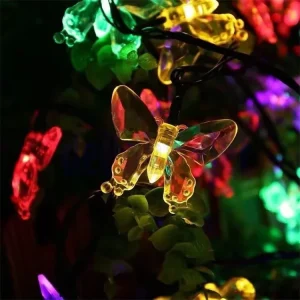 USB Powered String Butterfly Fairy Solar Powered butterfly Ground Insert Color Outdoor Garden Lawn Landscape Light