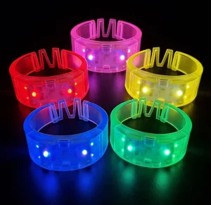 USB Rechargeable Multi-color ABS Glowing Screen Printed Bracelet Portable Adjustable Wedding Party