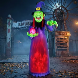 UV Printed Air Inflated Halloween Witch Inflatable Balloon Party Decorations Yard Venue Setup Props