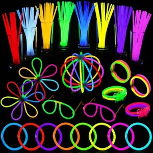 Ultra Bright Glow Sticks Bulk Party Favors Gift Box Packaging PE Material Christmas Easter Football Birthday Decorations Light