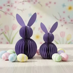 Umiss Easter Decorations Honeycomb Origami Paper Easter Bunny Ornaments