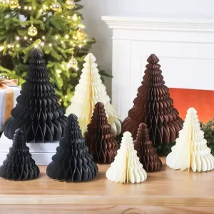 Umiss Eco friendly Christmas Tree Christmas Decoration Supplies Paper Ornaments Crafts with Magnet for Home