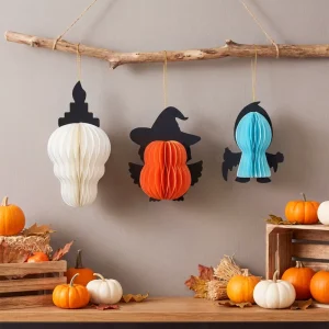 Umiss Eco friendly Halloween Decoration Honeycomb Paper Ghost Ornamentshalloween Holiday Supplies