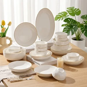 Underglaze Ceramic Bowl and Dish Set with Chopsticks Kit Modern Minimalist Design Housewarming Gift