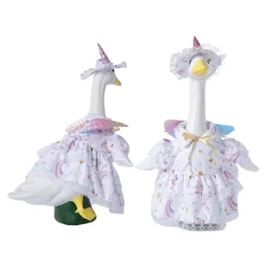 Unicorn Goose Pet Dress Hat Wings Cute Chef Print Princess Skirt Lace Ruffle Polyester Costume Christmas All Seasons Birthday