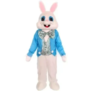 Unisex Adult Animal Easter Bunny Cartoon Onesie Pajamas Plush EVA Mascot Cosplay Outfit with Helmet ODM for Parties Celebrations