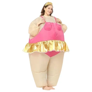 Unisex Halloween Costume Holiday Party Blow up Suit Funny Anime Fancy Dress Alien Cosplay Inflatable Ballet Dancer Costumes