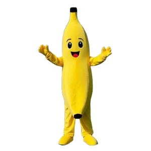 Unisex Hola Yellow Banana Anime Mascot Costume Plush EVA Printed Helmet Adults Parties Carnivals Festivals Holidays Promotions