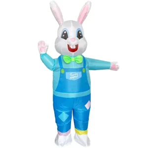 Unisex Inflatable Easter Bunny Mascot Costume for Adults Halloween zm102 Model Carnival Party Fun