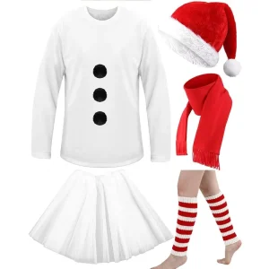 Unisex Snowman Costume Kit for Adult Festival Costume Carnival Costume Christmas Cosplay Party Set Accessories