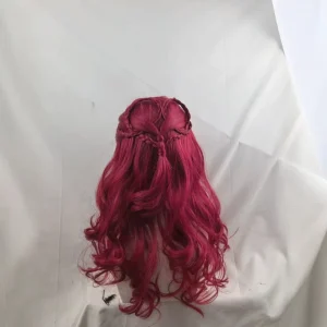 Universal Clip Net European American Women’s High Temperature Wire Machine Made Exoticism Wig Red Big Wave Long Curly Hair