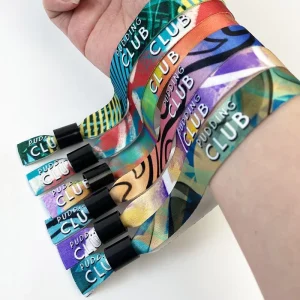VIP Cloth Party Custom LOGO Printing One Time Use Festival Fabric Wristbands for Events