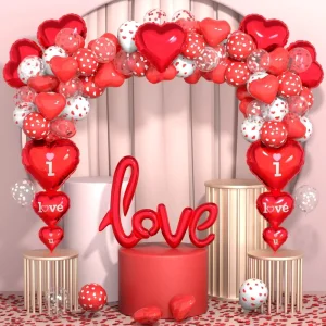Valentine’s Day Aluminum Foil Balloon Garland Arch Kit Red Pink Self Sealing Wedding Party Decorations