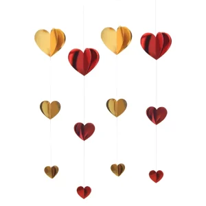 Valentine’s Day Banner Decoration Anniversary Wedding Birthday Party Decoration 3D Love Heart Garland Banner