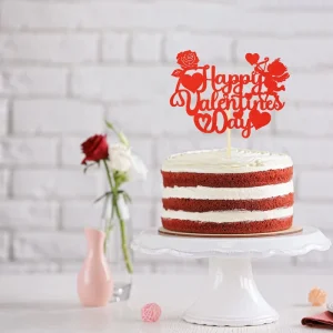 Valentine’s Day Cake Decoration Heart Rose and Cupid Cake Decoration for Proposal Engagement and Wedding