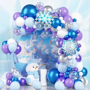 Valentine’s Day Chinese Valentine’s Day Birthday Party Background Wall Ice Snow Round Latex Balloon Set for 10 year olds
