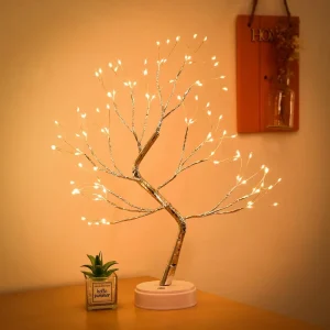 Valentine’s Day Christmas Small Tree Lights LED Firefly Pearl Gypsophila Dual Power 45cm Plant Style Decoration