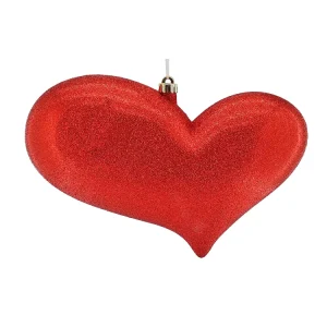 Valentine’s Day Christmas Tree Hanging Decorations Plastic Glitter Love Heart Hanging Ornament Home Door Ornaments