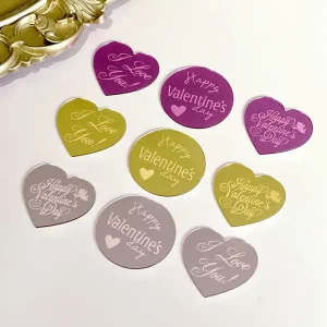 Valentine’s Day Cupcake Decoration Piece love Happy Valentine’s Day Marked Acrylic Cake Decoration Valentine’s Day Cake Topper