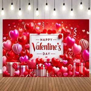 Valentine’s Day Decor Banner Backdrop Wedding Party Decorations Hanging Valentine’s Day Love Backdrop