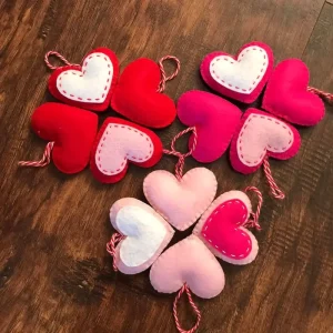 Valentine’s Day Decor Valentine’s Pink Felt Heart Ornament