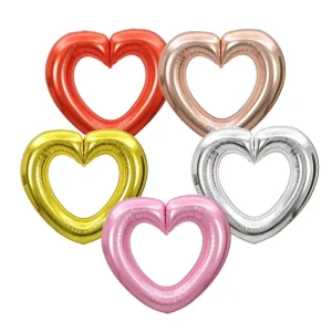 Valentine’s Day Foil Balloons Anniversary Party Balloons Background Wedding Balloons Decoration Large Heart Shape Balloons
