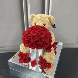 Valentines Day Gift Christmas Graduation Natural A Grade Real Forever Everlasting Dried Immortal Flowers Eternal Bear Preserved