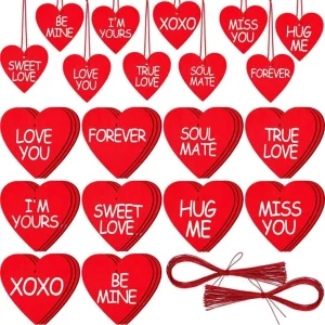 Valentine’s Day Hanging Ornaments Party Decor Art Craft Festival Decoration Love Language Wooden Love Pendant