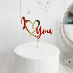 Valentine’s Day Love Acrylic Cake Toppers Valentine’s Day Cake Decorating Supplies Red Valentine Love Cupcake Toppers