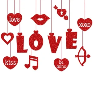 Valentine’s Day Love Heart Hanging Decors Party Wedding Decorations Valentine’s Day Supplies