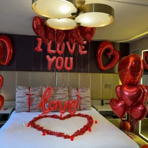 Valentine’s Day Party Balloon Set Heart Red Balloon Decorations Romantic I Love You Theme