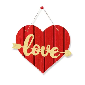 Valentine’s Day Party Decoration Love Listing Happy Valentine’s Day Door Sign or Window Wall Decoration Heart Shape