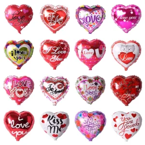 Valentines Day Party Decorations I Love You Balloons Heart Foil Balloon Kiss Me Ornaments Romantic Props for Wedding Supplies