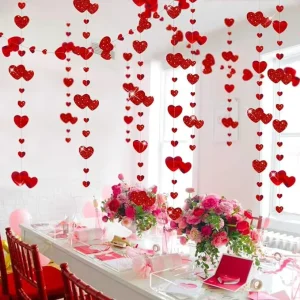 Valentine’s Day Party Decorations Love Flowers Hanging Swirl for Wedding Anniversary Birthday Party Bachelorette Party Mother’s