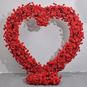 Valentines Day Party Wedding Supplies Photoshoot Decorations Heart Flower Frame Arch Backdrop Garland Background Outdoor