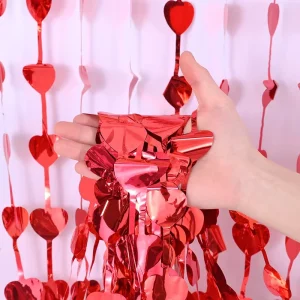 Valentine’s Day Rain Silk Curtain Creative Background Decoration for Love Bar Party Set of Party Decorations