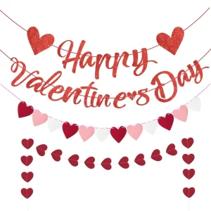 Valentine’s Day Romantic Heart Ornament Hanging Decoration Loving Pendant Wedding Party Home Decor