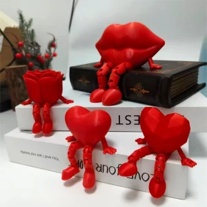 Valentine’s Day Rose Heart Lover Modern Art Toy Doll Ornaments Crafts Creative Gift