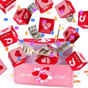 Valentine’s Day Surprise Box 20 Pack Birthday Bounce Box for Money Christmas Celebrations Party Explosion Gift Idea