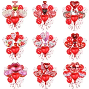 Valentine’s Day Theme Balloon Party Decorations Wedding LOVE Heart Balloons Balloon Set