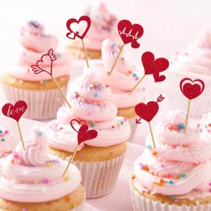 Valentine’s Day Theme Cupcake Topper Couple Party Paper Decoration Wedding Party Decorations Set