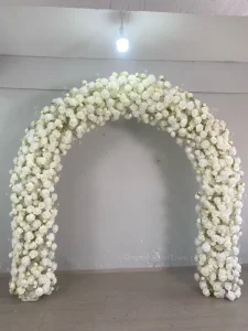 Valentine’s Day Theme Silk Wedding Backdrop Heart Arch Floral Decor Eco Friendly Luxury Adjustable Party Supplies for Birthday