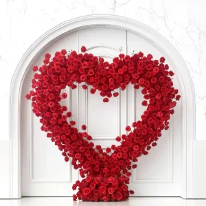 Valentine’s Day Theme Wedding Heart Silk Decoration Stand Classic Style Portable Design Floral Decor Party Supplies for Birthday