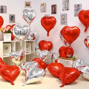 Valentine’s Day Wedding Birthday Party Supplies 18inch Heart Aluminum Foil Balloons Colorful Love Globos Decorations