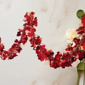Valentine’s Day Wedding Garlands Wreaths Tinsel Garland for Birthday Party Durable Plastic Indoor Decorations Guaiguo