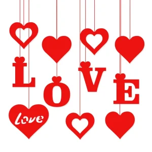 Valentine’s Day Wedding Party Decor Hanging Heart LOVE Felt Garland Ornaments for Party Wall Decorations Wedding Supplies