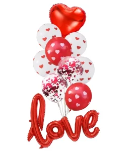 Valentine’s Day Wedding Party Decorations Kit 10pcs Red Gold Rose Gold Heart Shaped Love Balloons 12inch 18inch for