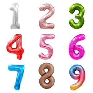 Various Colors Party Balloons 16 Inch Number Foil Balloon for Birthday and Holiday Parties