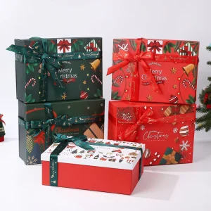 Various Styles Christmas Gift Boxes Premium Packaging Boxes Decorated with Elegant Ribbon for Holiday Presents