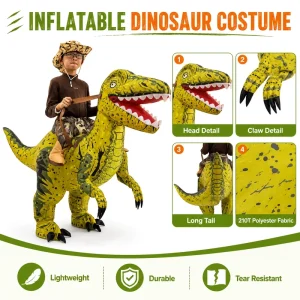 Velociraptor Inflatable Costume Reusable Dinosaur Prop Christmas Gift Festival Supply Factory Direct